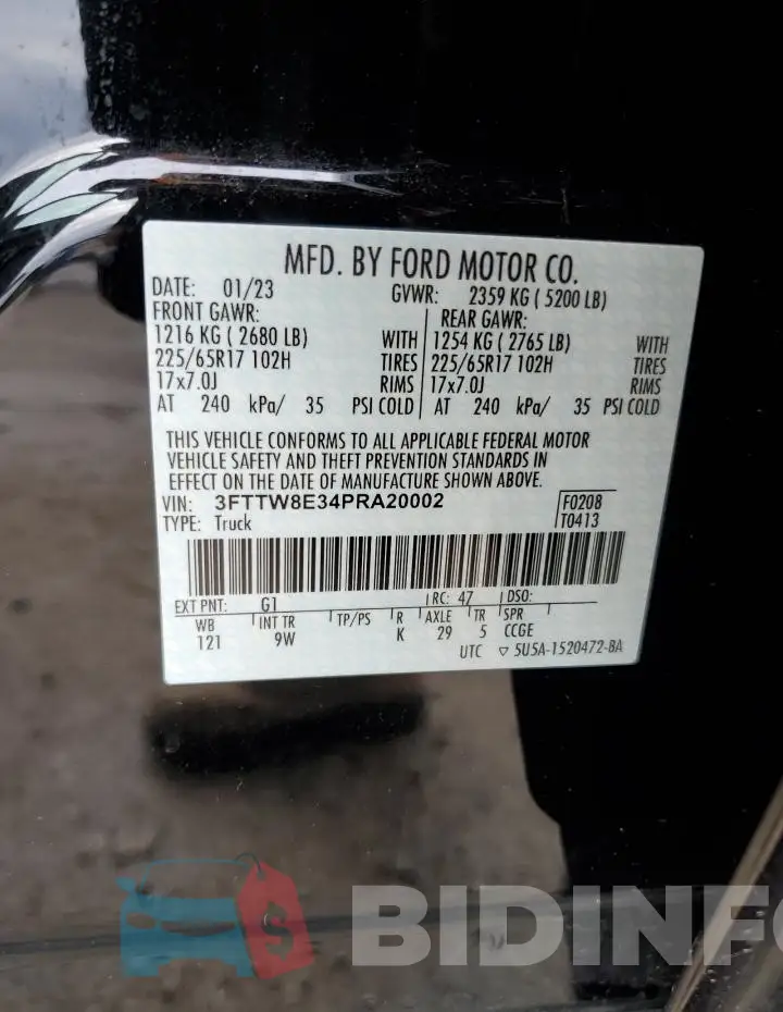 3FTTW8E34PRA20002 Photo# 13
