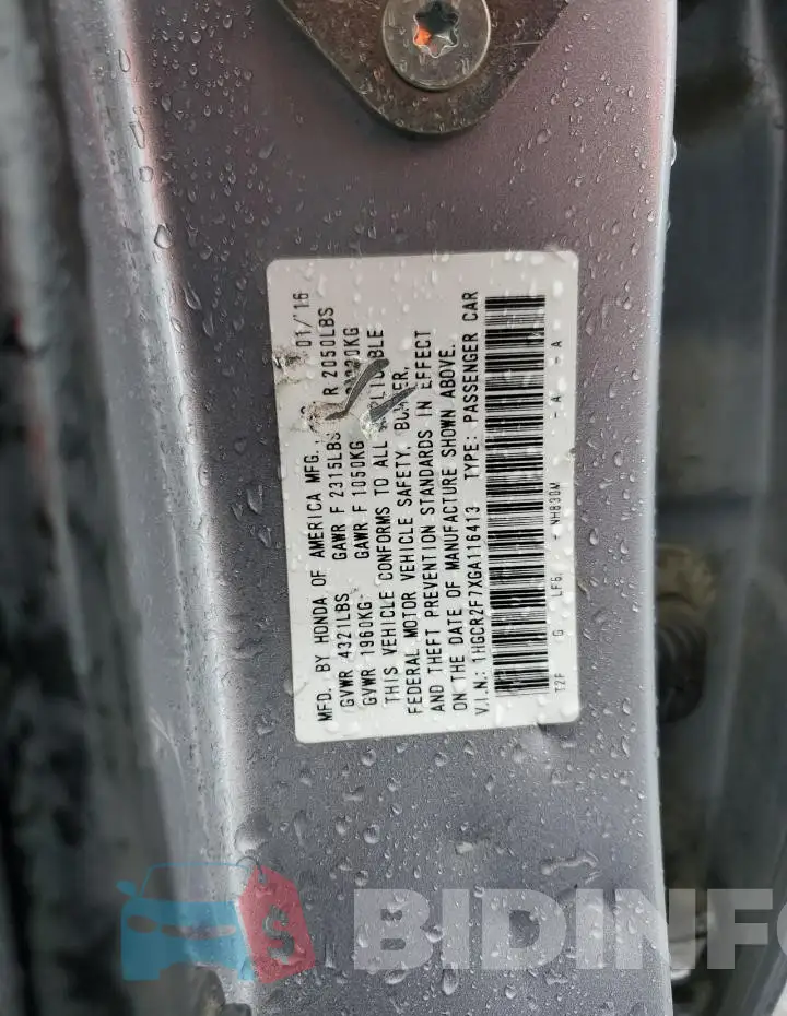 1HGCR2F7XGA116413 Photo# 12
