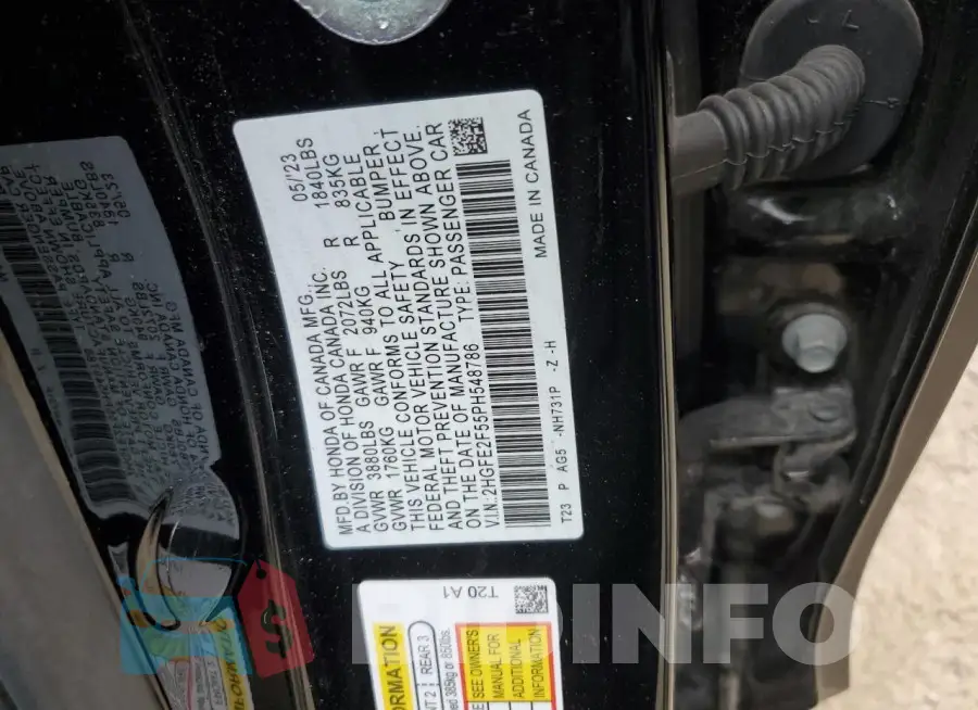 2HGFE2F55PH548786 Photo# 12