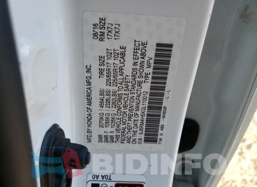 5J6RM4H5XGL110012 Photo# 13