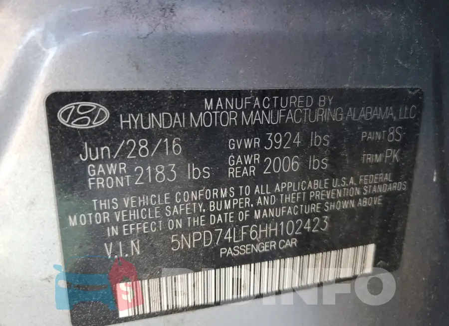 5NPD74LF6HH102423 Photo# 12