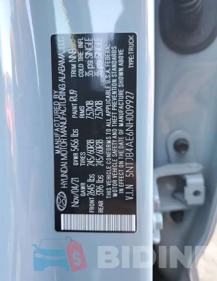 5NTJB4AE6NH009927 Photo# 12