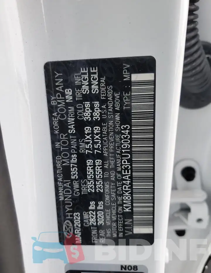 KM8KR4AE3PU190343 Photo# 12