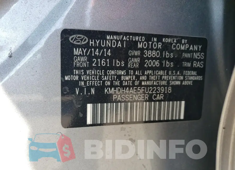 KMHDH4AE5FU223918 Photo# 12