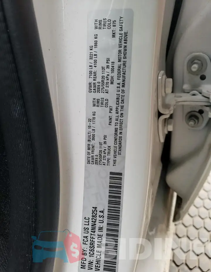 1C6SRFFT4NN428254 Photo# 12