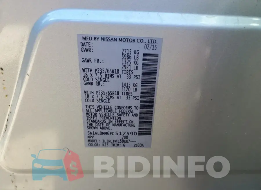 5N1AL0MM6FC517590 Photo# 12