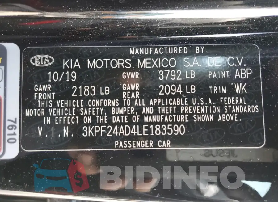 3KPF24AD4LE183590 Photo# 12