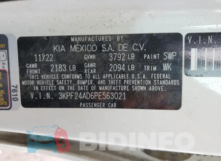 3KPF24AD6PE563021 Photo# 12