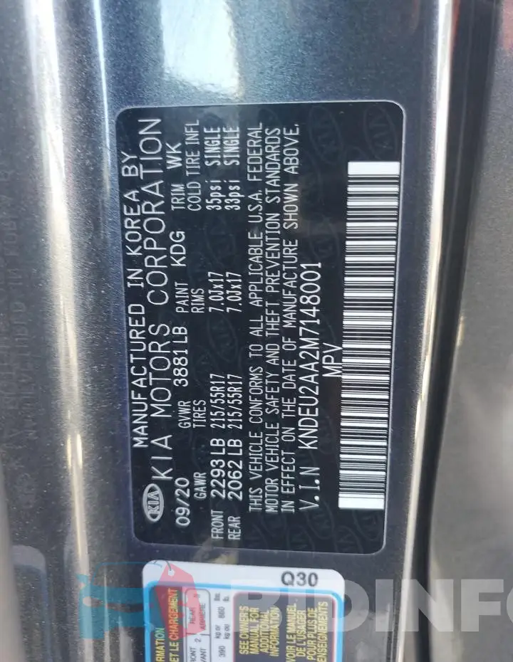KNDEU2AA2M7148001 Photo# 13