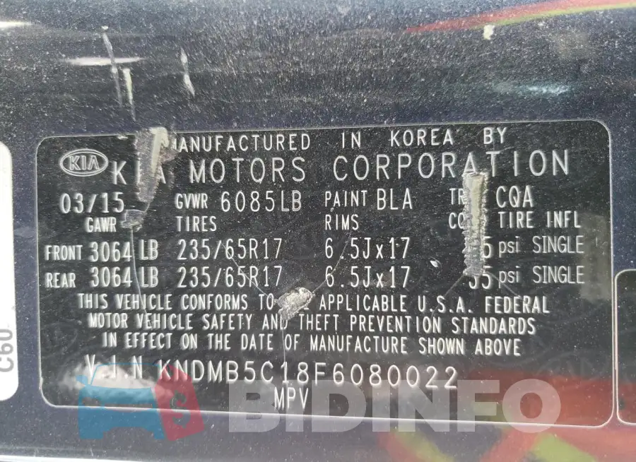 KNDMB5C18F6080022 Photo# 13