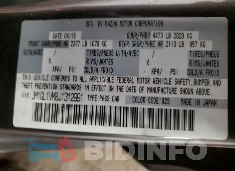JM1GL1VM8J1312991 Photo# 12