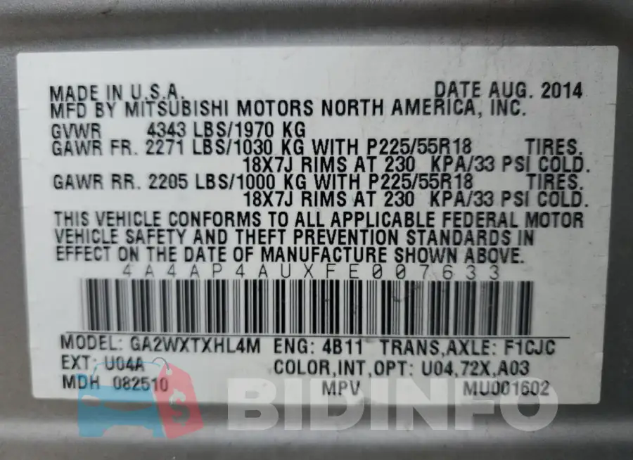 4A4AP4AUXFE007633 Photo# 12