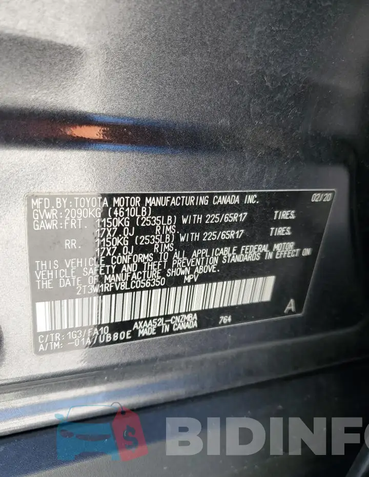 2T3W1RFV8LC056350 Photo# 14