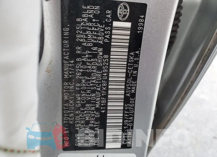 4T1BF1FK8FU495258 Photo# 12