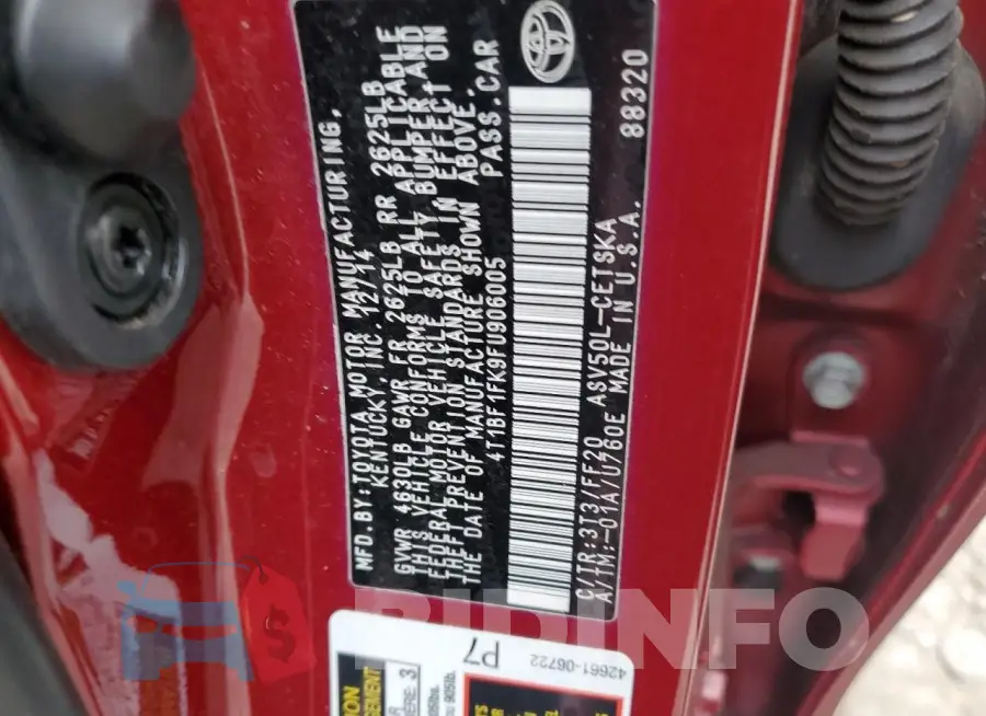 4T1BF1FK9FU906005 Photo# 12
