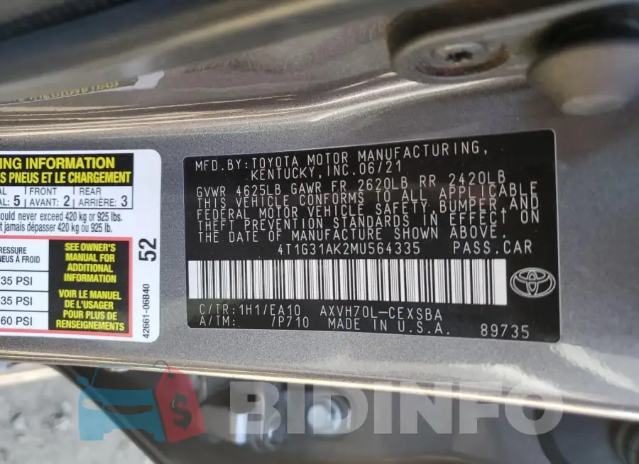 4T1G31AK2MU564335 Photo# 12