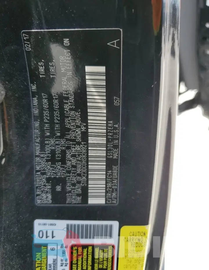 5TDKZ3DC0HS828921 Photo# 13
