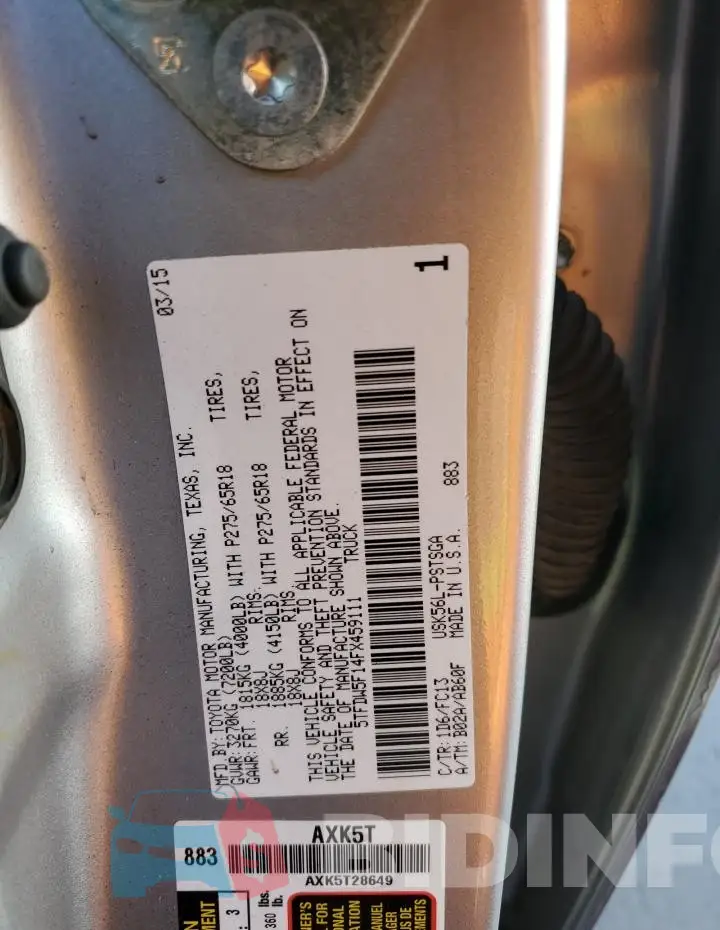 5TFDW5F14FX459111 Photo# 12