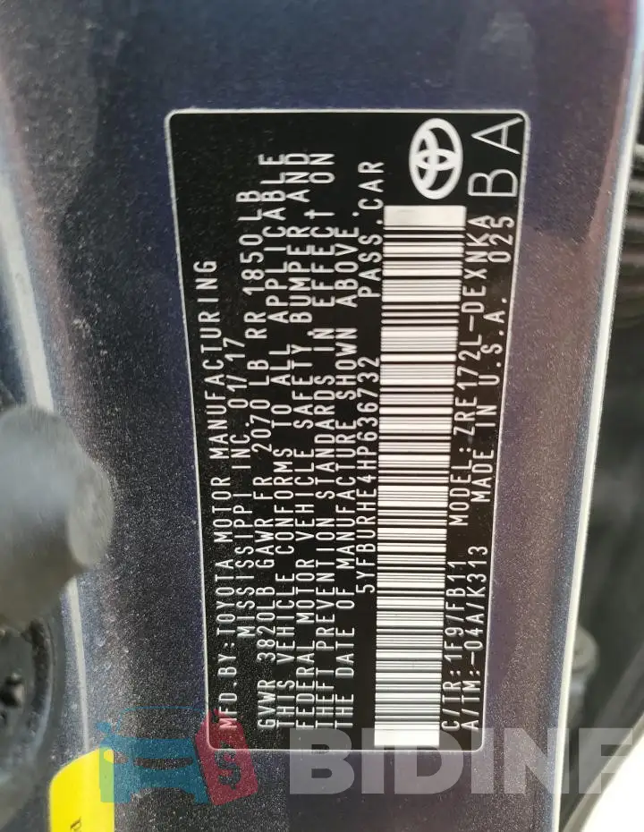 5YFBURHE4HP636732 Photo# 13