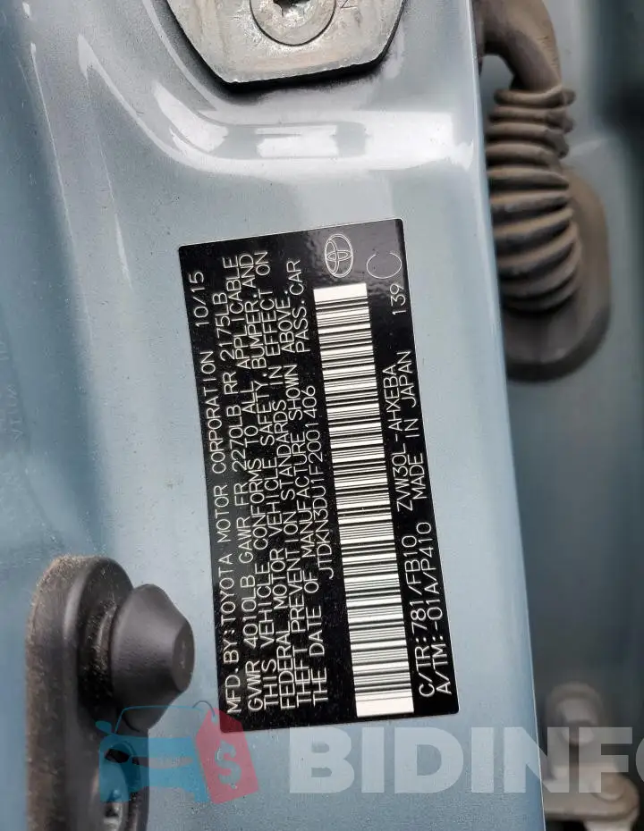 JTDKN3DU1F2001406 Photo# 12