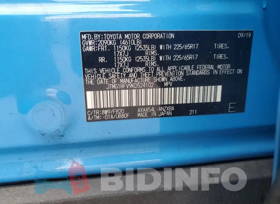 JTMG1RFV9KD524102 Photo# 12