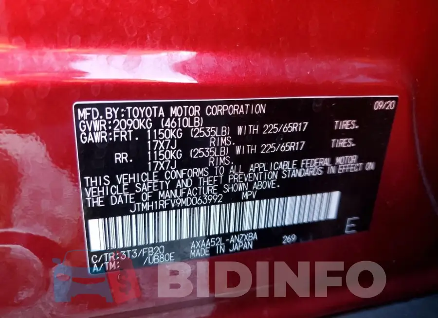 JTMH1RFV9MD063992 Photo# 12