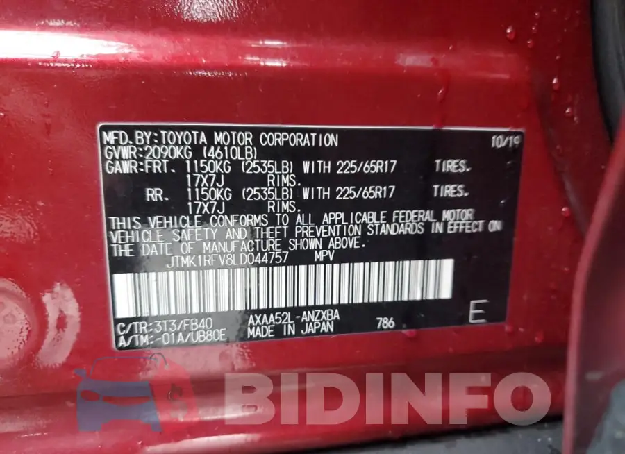 JTMK1RFV8LD044757 Photo# 12