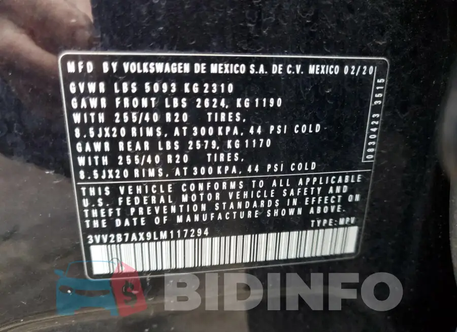 3VV2B7AX9LM117294 Photo# 13
