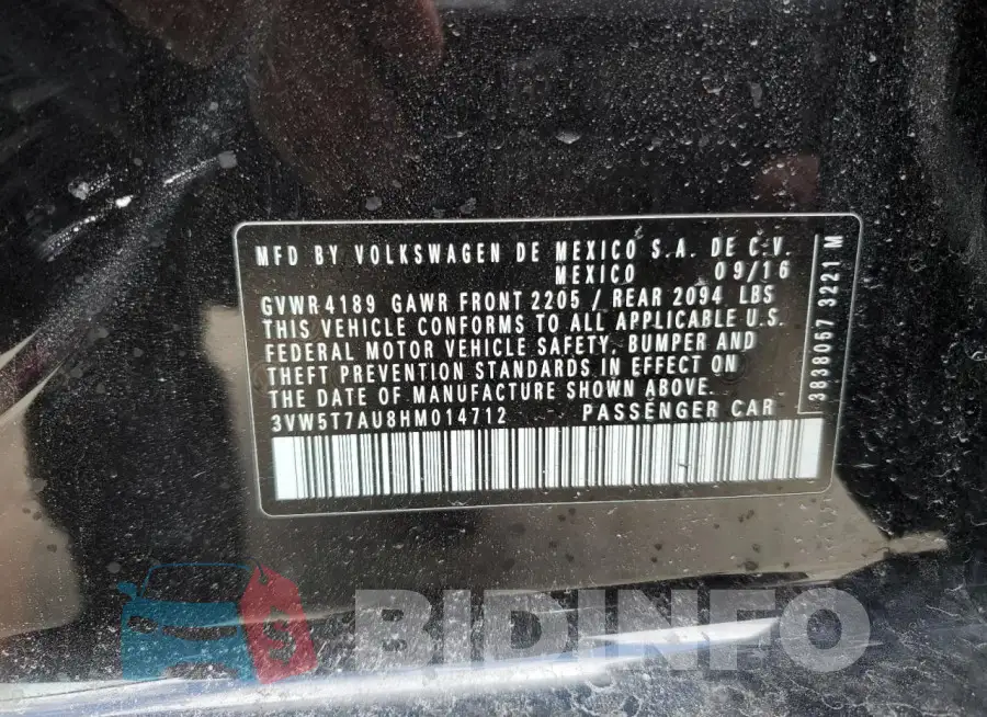 3VW5T7AU8HM014712 Photo# 12