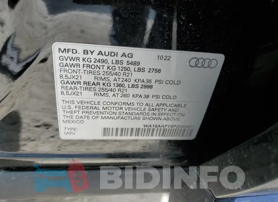 WA15AAFY6P2055521 Photo# 12