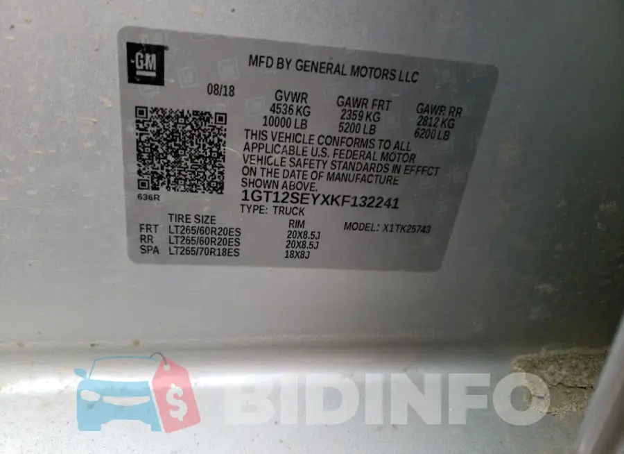 1GT12SEYXKF132241 Photo# 12