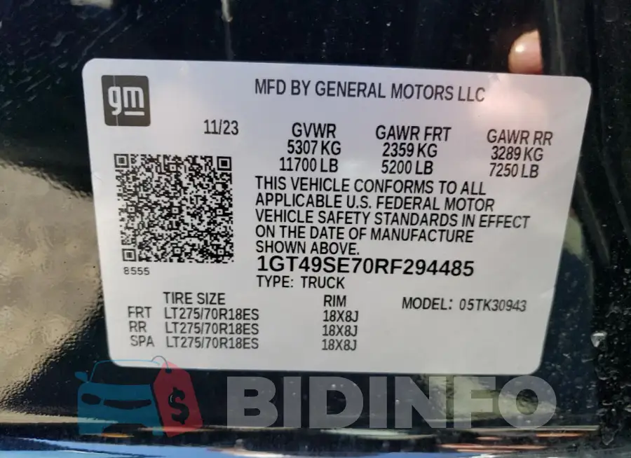 1GT49SE70RF294485 Photo# 12