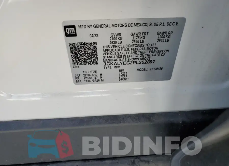 3GKALYEG2PL252897 Photo# 13