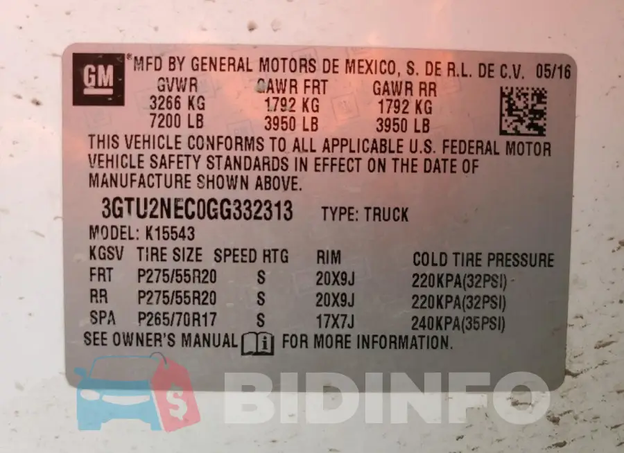 3GTU2NEC0GG332313 Photo# 13