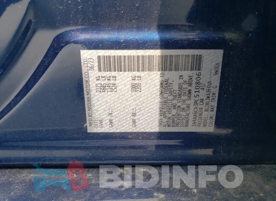 1N4AA6CV3PC510806 Photo# 12