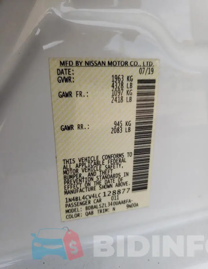 1N4BL4CV4LC128877 Photo# 12