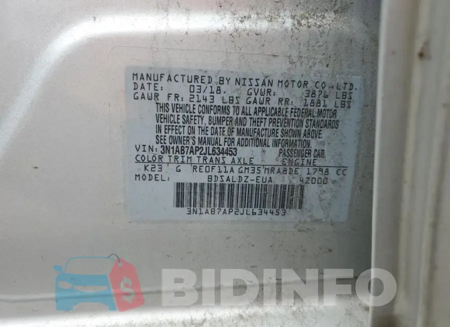 3N1AB7AP2JL634453 Photo# 12