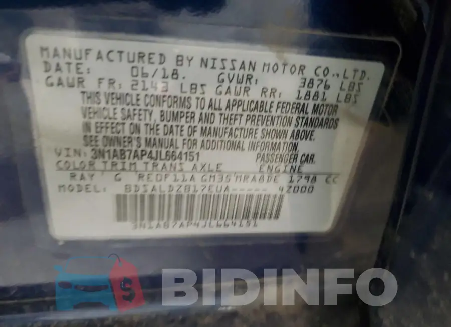 3N1AB7AP4JL664151 Photo# 12