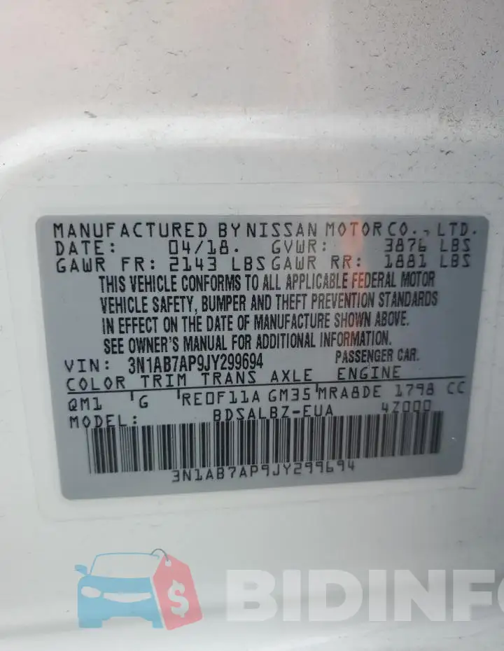 3N1AB7AP9JY299694 Photo# 12