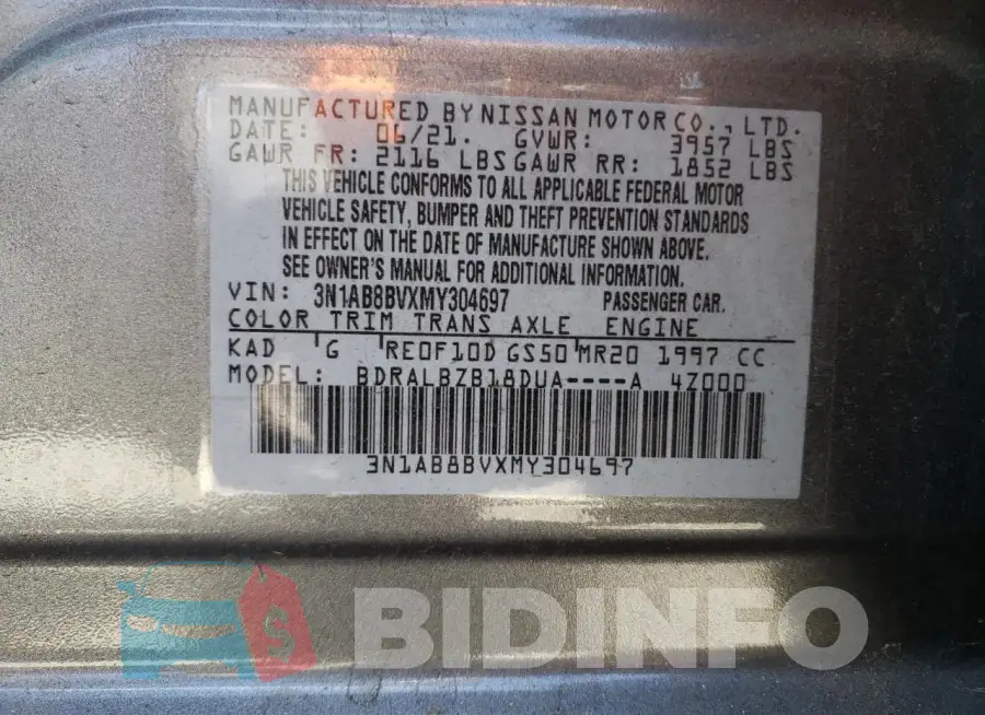 3N1AB8BVXMY304697 Photo# 12