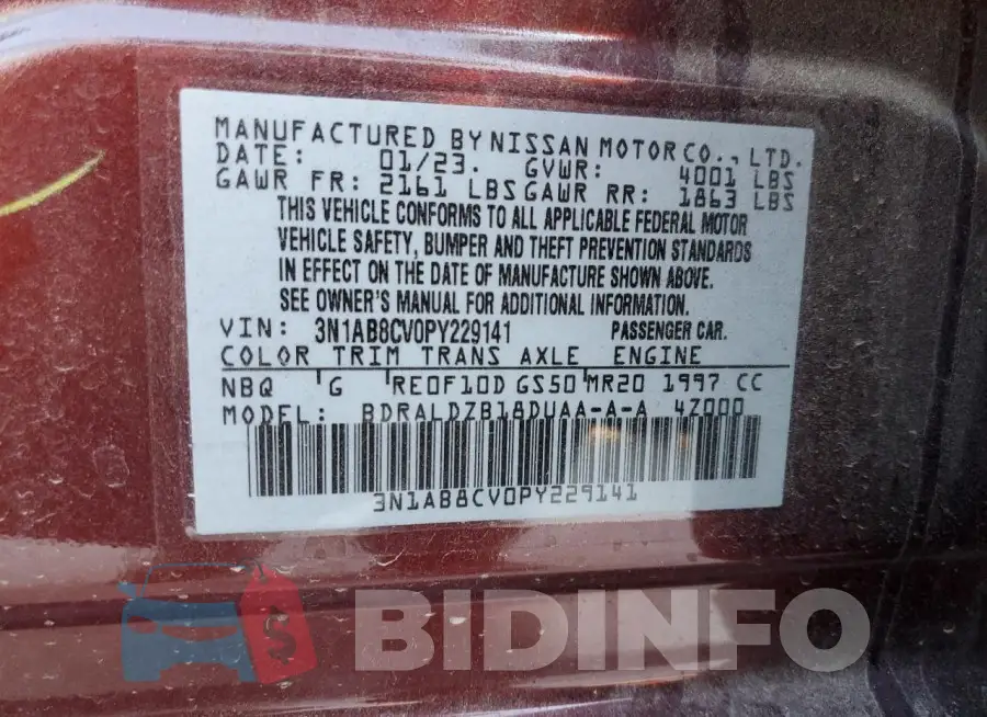 3N1AB8CV0PY229141 Photo# 12