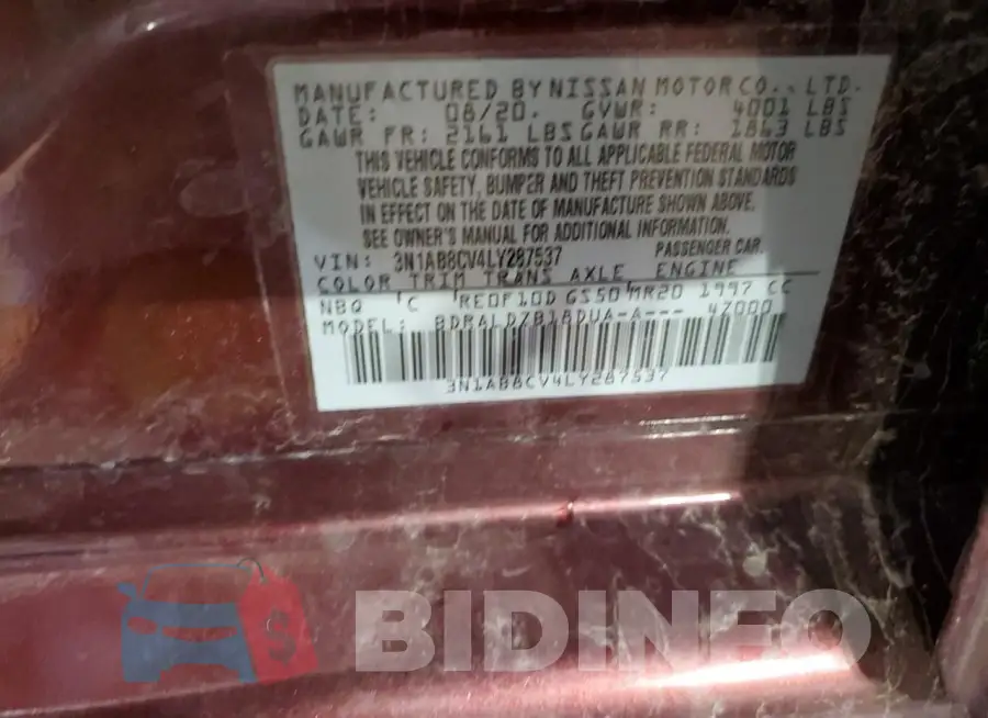 3N1AB8CV4LY287537 Photo# 12