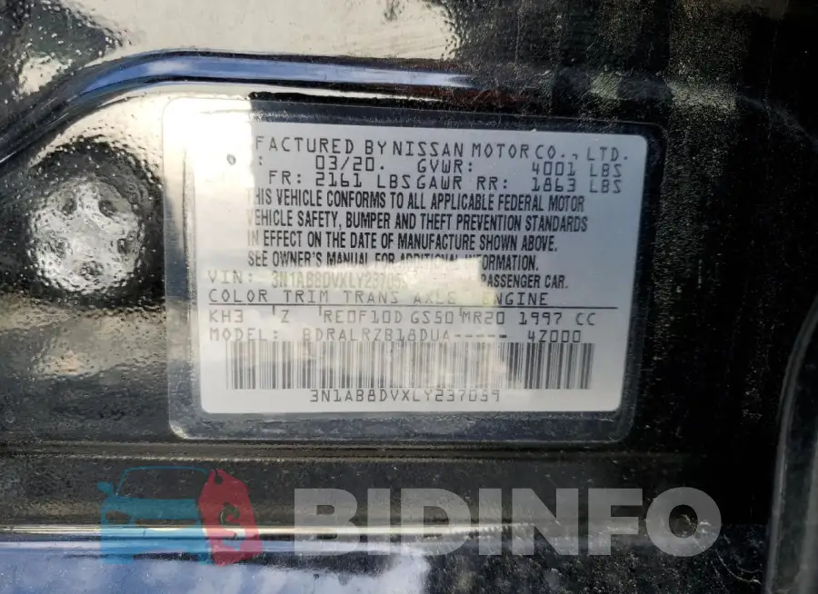 3N1AB8DVXLY237059 Photo# 12