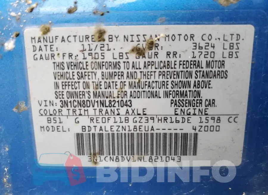 3N1CN8DV1NL821043 Photo# 12