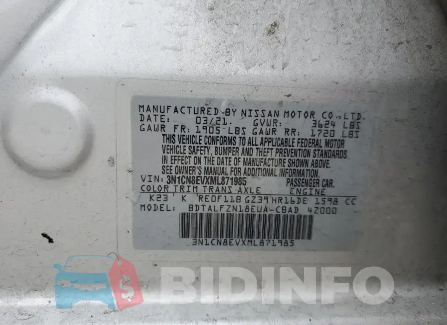 3N1CN8EVXML871985 Photo# 12