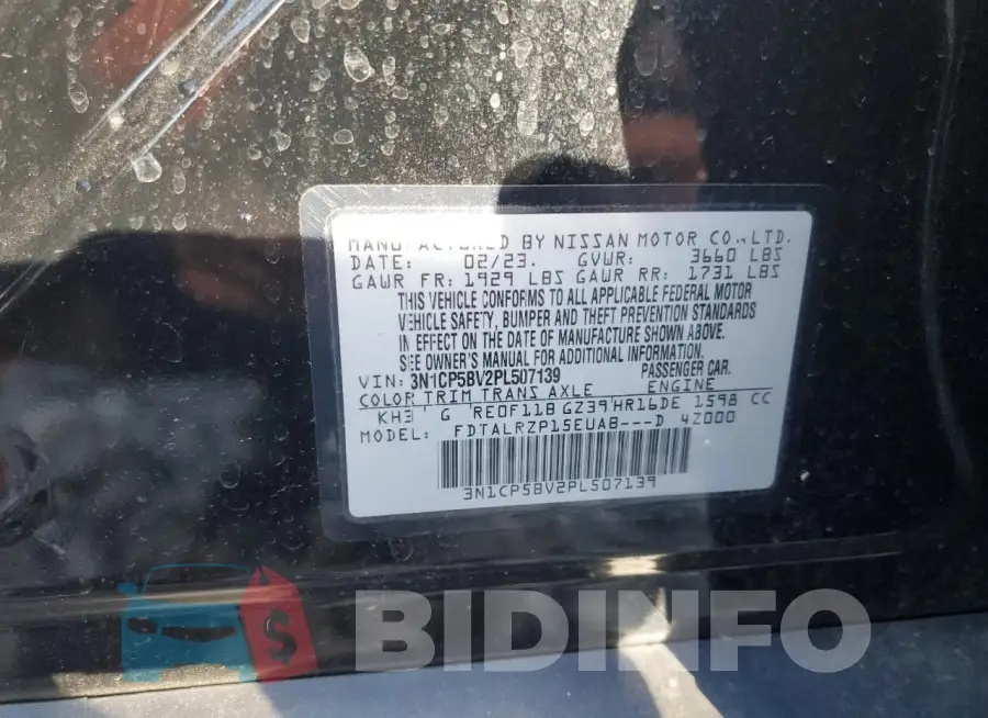 3N1CP5BV2PL507139 Photo# 13
