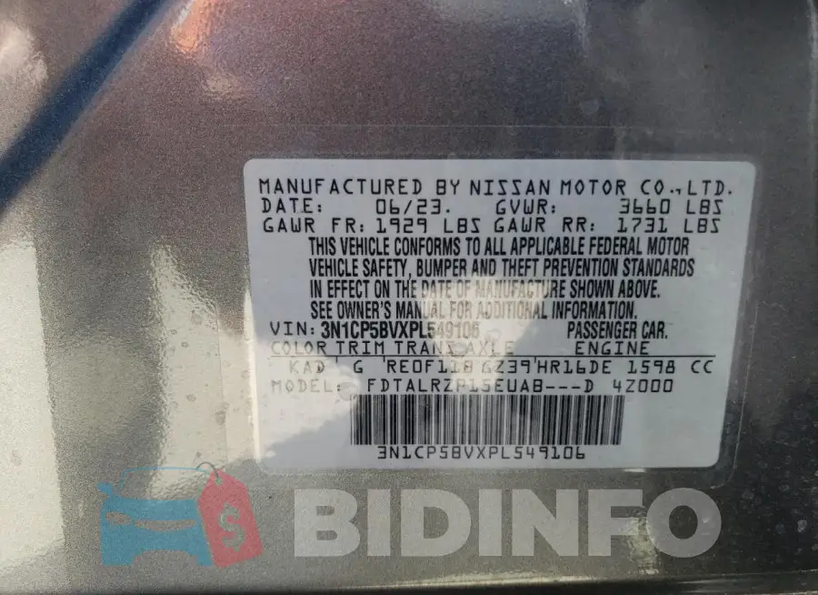 3N1CP5BVXPL549106 Photo# 13