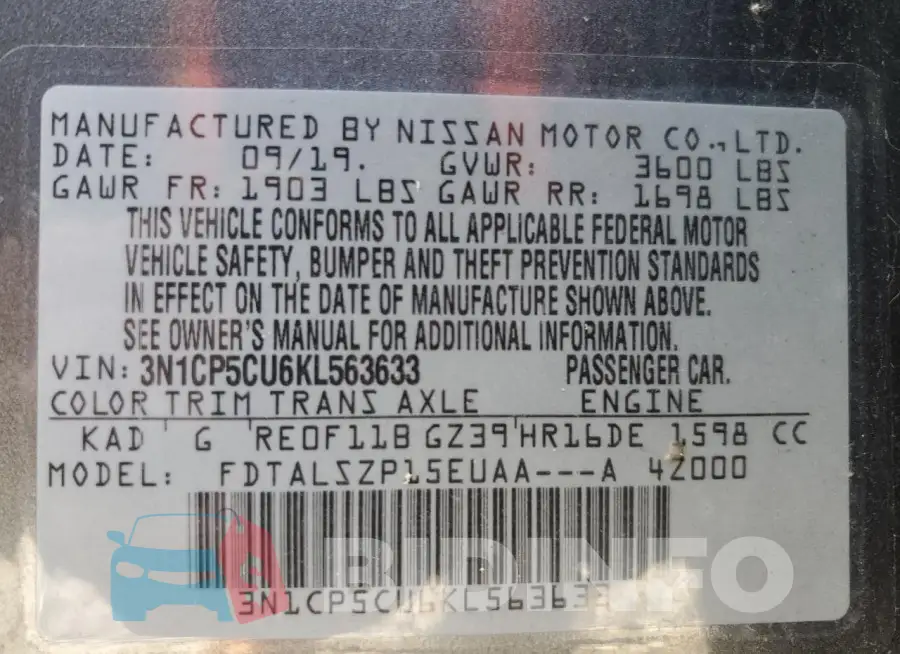 3N1CP5CU6KL563633 Photo# 12