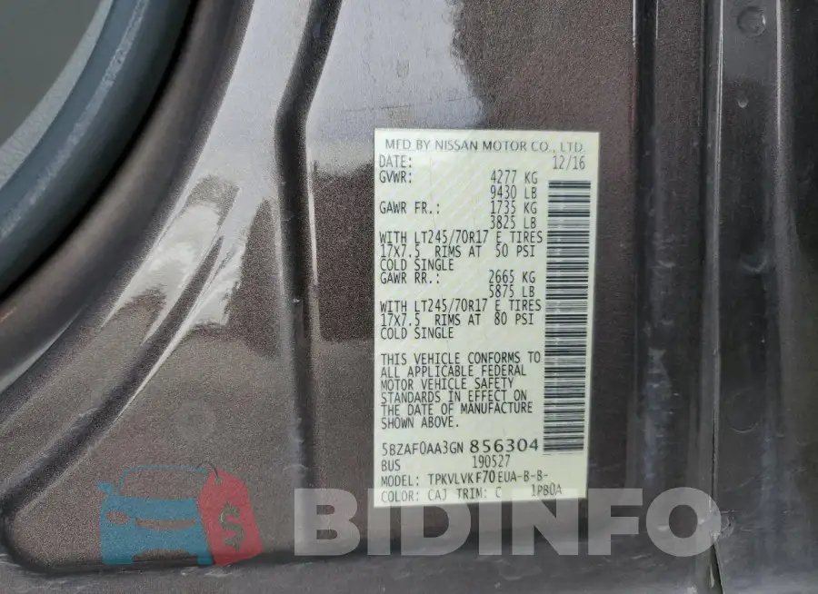 5BZAF0AA3GN856304 Photo# 13