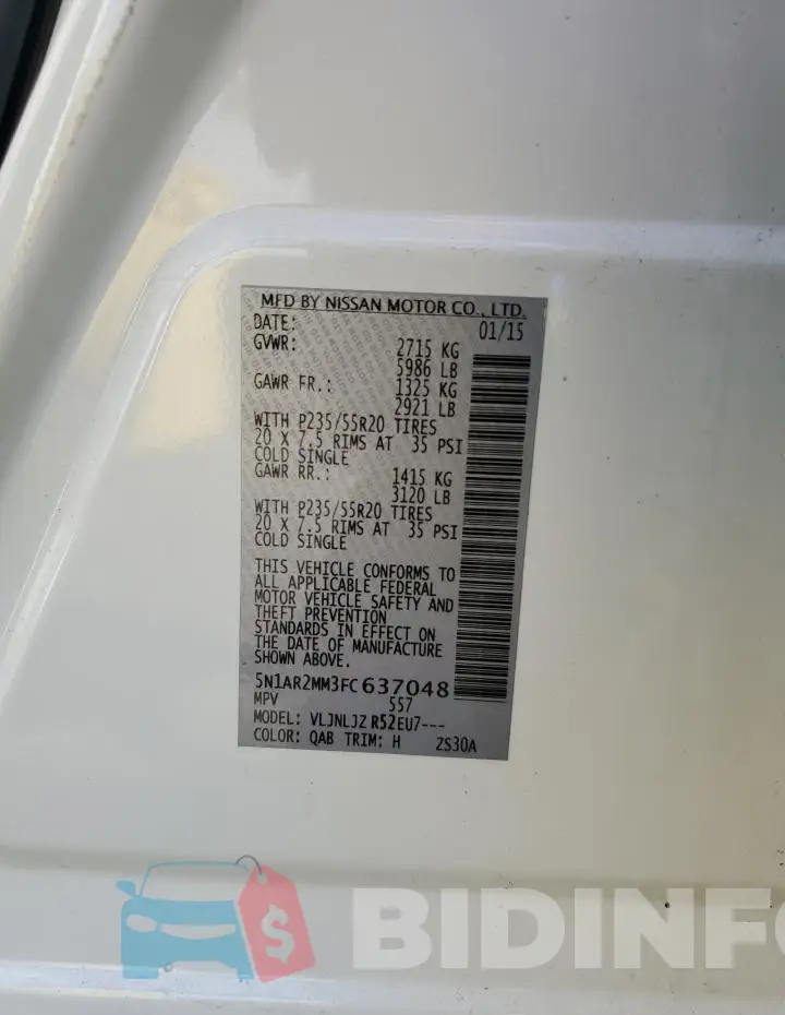 5N1AR2MM3FC637048 Photo# 12